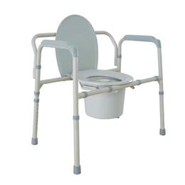 Bariatric Folding Commode :: 
    Easily opens and folds 
    Folds flat f