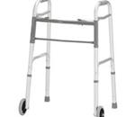 Nova Folding Walker w/ 5 inch wheels :: The adult folding walker has a lightweight aluminum frame, 5&quot; fi