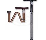 Nova Ortho-Med Folding Travel Cane :: Lightweight adjustable canes have ergonomic plastic handles and 