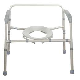 Bariatric Folding Commode :: 
    Easily opens and folds 
    Folds flat f